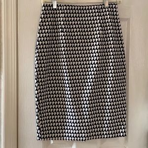 Black and white check straight skirt